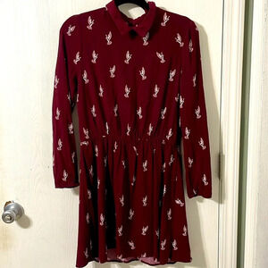 Divided midi bird pattern dress size 10
